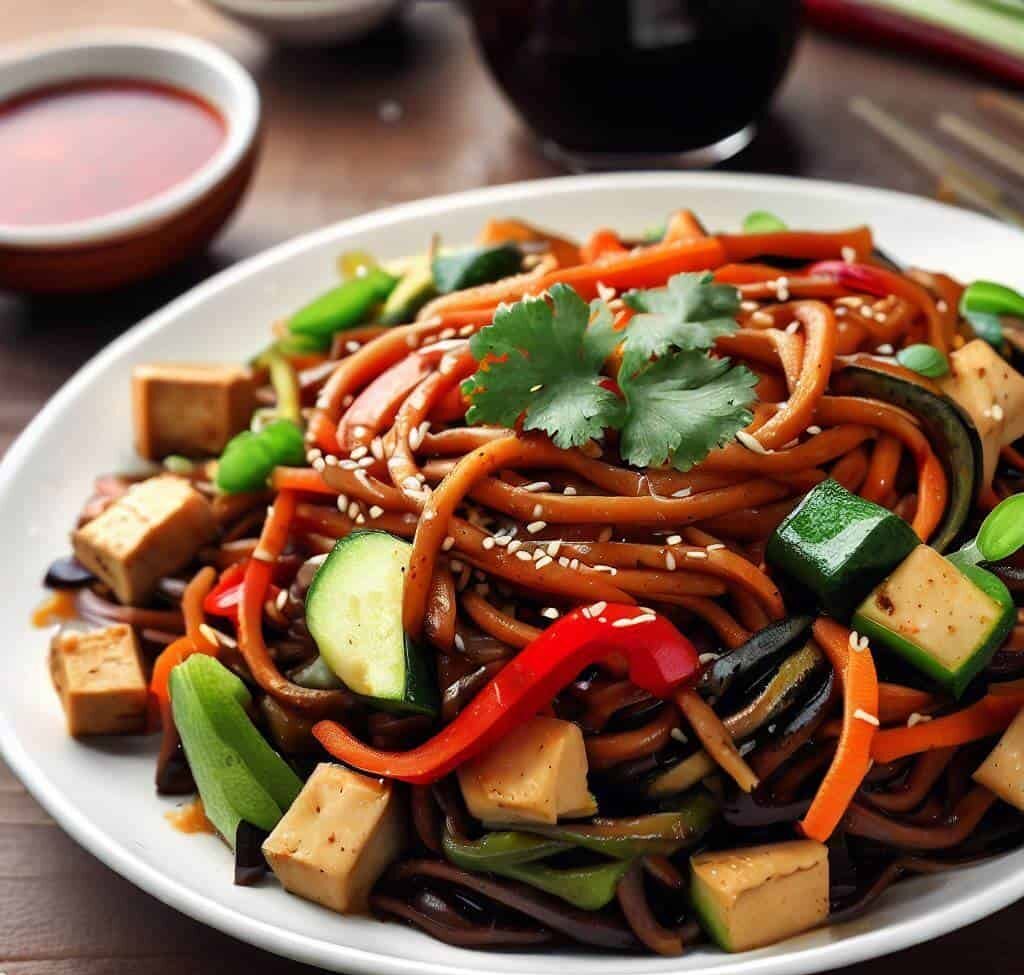 Flavorful Zucchini Noodle Stir-Fry with Colorful Veggies, Vegan and Low FODMAP